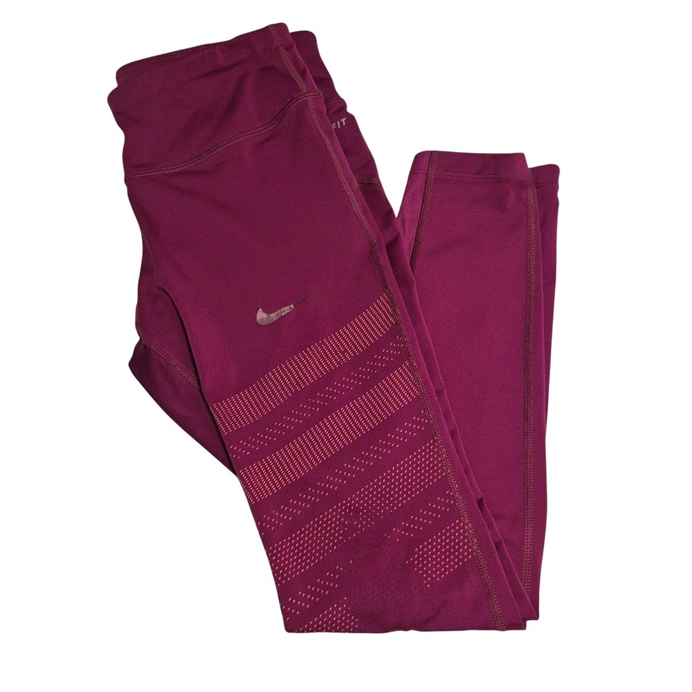 Nike Dri-FIT Women's Running Leggings Maroon Purple Athletic‎ Pants